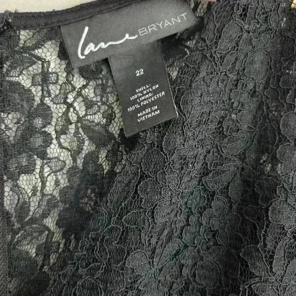 Lane Bryant Black Lace Cocktail Dress 3/4 Sleeve Plus Size 22 - Picture 8 of 11